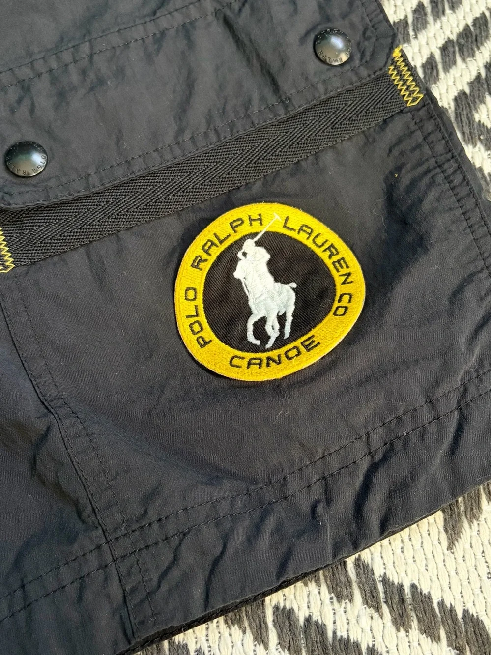 Vtg Polo Ralph Lauren Canoe Slalom C1 Class Swim Board Shorts L Cargo Pockets